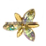 18K gold plated flower design aurora borealis crystals earring