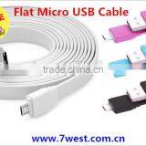 New Flat Stylish Colorful Micro USB Cable Data & Charging Cable for Samsung/HTC/Samsung/LG/Nokia/ Smart Phones thumbnail-1