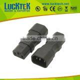 IEC 320 C14 to C13 Straight Adapter, IEC C13 to C14 180 Degree Power Converter thumbnail-1