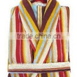 Adults 100% Cotton Stripe Long Kimono Bath Robe