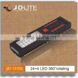 24+4 LED 360 Degree Work Light Magnetic Work Light With Rotatable Hook and Dry Battery Powered