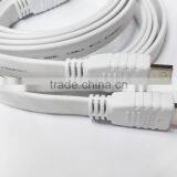 White Flat HDMI Cable With Nickel Plated 1M thumbnail-6