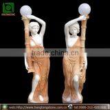 Carved Marble Lady Sculpture Lamp thumbnail-1