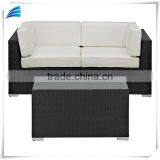 Outdoor Modern Wicker Patio 3-Piece Espresso Sectional Sofa Set thumbnail-1