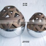 Cast Aluminium egyptian patterns vase with terracota finish available in other shades