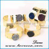 Fashion Custom Gold Plated Open Adjustable Resin Druzy /Drusy Rings thumbnail-4