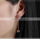 Simple Rose Gold Earring Designs for Women Tiny Long Chain Earrings Stainless Steel Earring thumbnail-4