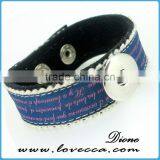 New Arrival Multicolor Hollow Leather Snap Button Bracelet Fit for 18mm Buttons Wholesale thumbnail-3