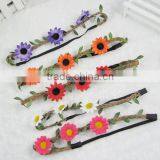 Chrysanthemum Garland Head Wreath/fabric Flower/leaf Wreath thumbnail-1