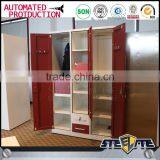 Bedroom Furniture Metal Clothes Closet 3 Door Wardrobe With Mirror thumbnail-3