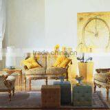 Luxurious Elegant Rococo Designed Carving White and Golden Tufted Crown Bed With Nightstand and Dressing Table BF12-05254f thumbnail-3