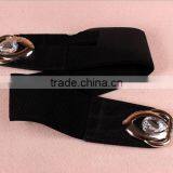 Wholesale Teardrop Crystal Inlaid Flower Pattern Alloy Buckle Sex Women Lady Wide PU Waist Belt thumbnail-4
