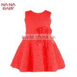 2015 Summer Princess Red-pink Baby Girls Dress Child Wear Flower Kids Clothes Sleeveless Tutu Toddler Dresses for Girl 3-8 Age thumbnail-1