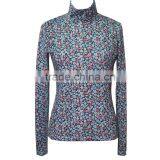 Women Clothing Plus Size Long Sleeve Shirt Garment High Collar Floral Print Laides Blouse Winter thumbnail-3