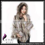 CX-B-95A Wholesale Elegance Real Rabbit Fur Poncho Shawl / Jacket / Coats thumbnail-1