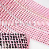 Hot Pink And Crystal Stone Wholesale Custom DIY Self Adhesive Back Glue Rhinestone Sticker Sheet thumbnail-2