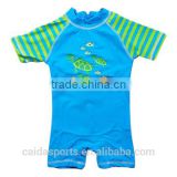 2015 bright blue and green & new cute design boy swimsuit one piece