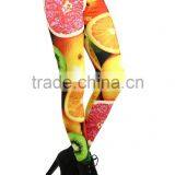 MGOO Latest Designs Soft Yoga Polyester Pants Custom Print Women Legging High Waist Fruit Print Pants thumbnail-2