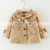 Zm40652b Plain Korean Design Children New Trench Coat Girls Cotton Wind Coat thumbnail-3