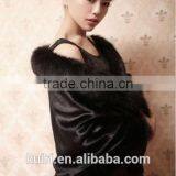 Elegant Mink Fur Wedding Shawl for Bridal Dress Winter Fashion Wide Plush Woman Faux Fur Shawl thumbnail-4