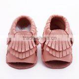 100% Cow Leather Baby Summer Fringed Moccs thumbnail-6