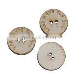 Wood Sewing Buttons Scrapbooking 2 Holes Round Natural Message Pattern Hand Made For You " thumbnail-3