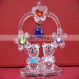 Crystal Teddy Bear for Wedding Gift With Flower thumbnail-2