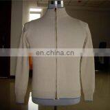 Knitted Men's Pure Stand Collar Cashmere Sweater With Zip