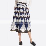 New Model Printed Midi A-line Up Wholesale Lure Office Skirts Designs