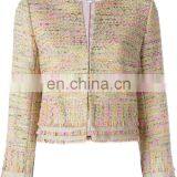 MIKA2443 Collarless Tweed Jacket