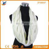 Ladies Knitting Twist Round Neck Scarf Without Fringes