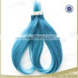 Fashion color Silk straight double drawn tape hair extension colored tape hair weave blue hair weave color