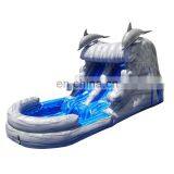 Gray Marble Double Dolphin Waterslide Large Inflatable Water Slide For Kids thumbnail-1