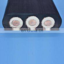 3x35mm2 Flat High Voltage Power Rubber Cable With Copper Shielding