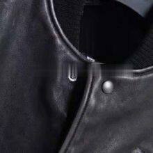 HOT SALE 2021 NEW FASHION MEN'S WASHED BASEBALL GENUINE SHEEPSKIN LEATHER JACKET thumbnail-2