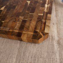 End Grain Food Meat Fruits Acacia Wooden Chopping Boards With Juice Groove Cutting Board thumbnail-5
