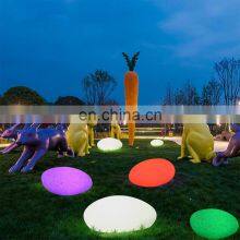 Modern Design Outside Ground Lighting Decorations Security Waterproof Outdoor Solar Plastic Led Ball Sphere Stone Light Lamp