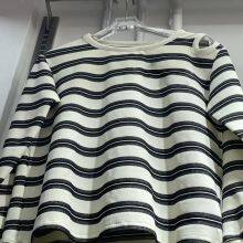 New Spring/Summer Cotton Spandex Frame Knitted Colorful Stripes Bead Ground Stripes Double Yarn Pit Stripe T-shirt Fabric 220g thumbnail-5