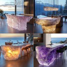 Crystal Luminous Island, Transparent Bar, Internet Celebrity, Popular Drainage Table, Integrated Acrylic, Light Luxury, Luminous Stone Table, Tea Table, Bar, High-end Sense thumbnail-5