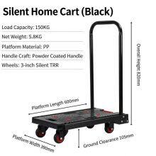 HL04 New High Quality Material Home Use Flatbed Cart Handled Silent Home Cart thumbnail-5