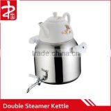 2014 High Quality Hot Sale Stainless Steel Double Tea Pot Kettle Set