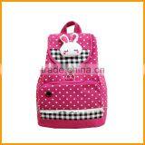 Latest Style Mini Hearts Rabbit Canvas Girl Backpack for High School