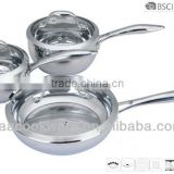 High quality 3Pcs Geman Technologic Stainless Steel kitchenware Set with induction bottom and casting handle