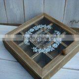 2015 Hot Sell Man-made Wooden Storage Box With Glasses
