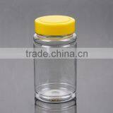 300ml Round Pet Food Can With Yellow Screw Lid, Clear Candy Jars
