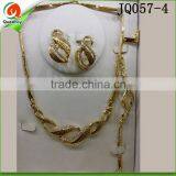 Gold Plated Earring Necklace Bracelet Set Nigerian thumbnail-4