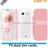 KOMAY quad band dual sim cards 2.4 inch cell phone G300 TV function