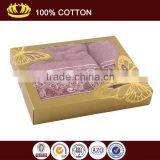 Pure Cotton Solid Color Satin Gear Jaquard Gift Box Packing Towel Set Quality Choice