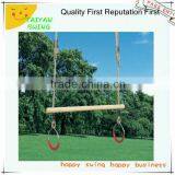 Wooden Trapeze Bar Swing With Rings thumbnail-1
