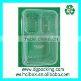 High Quality Rectangle Plastic 6 Compartment Cake Slice Box thumbnail-4